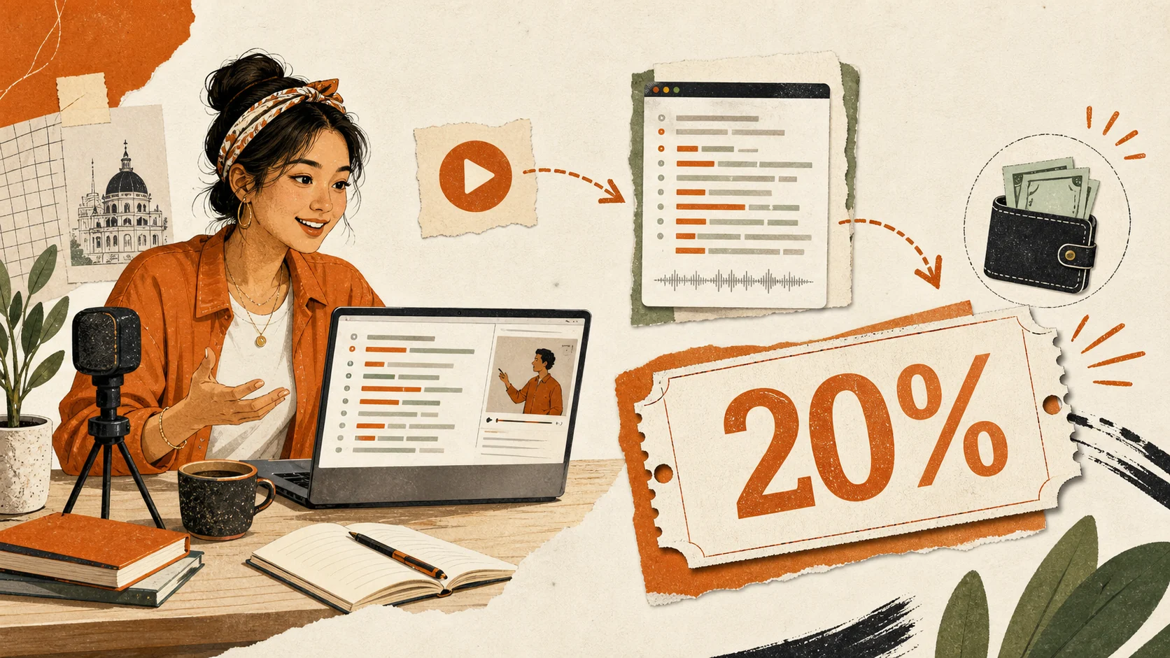 学生创作者推广 LectMate 并展示 20% 联盟佣金